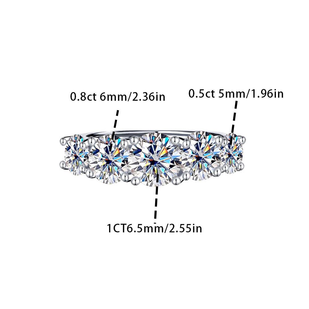 Classic 3.6-7ct Moissanite 925 Sterling Silver Ring, Elegant Romantic Ring, Birthday Anniversary Gift Jewelry