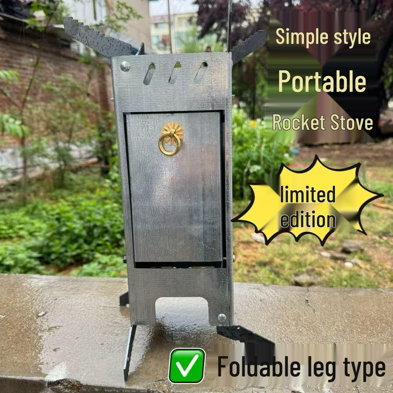 Portable Outdoor Rocket Stove: Thickened, Foldable Firewood Stove for Camping and Cooking