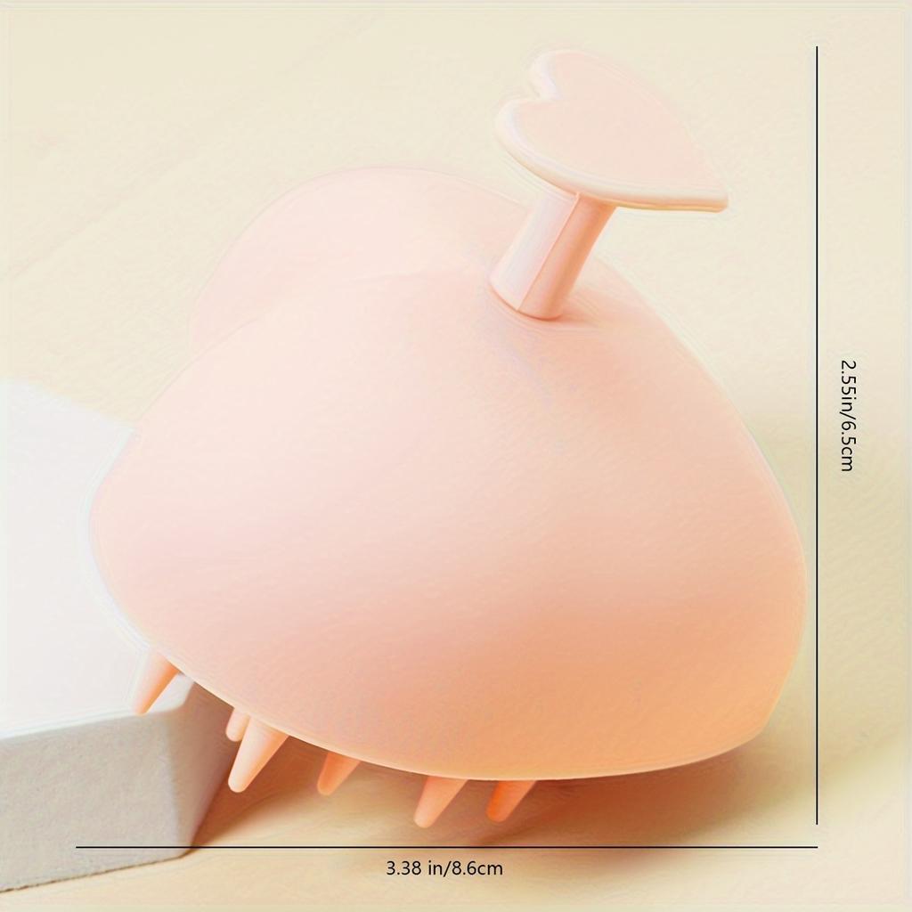 Silikon Kopfhautmassagegerät mit Herzdesign Weiche Noppen lindern Spannungen beim Shampoonieren Fördert die Haargesundheit Bequemer Griff