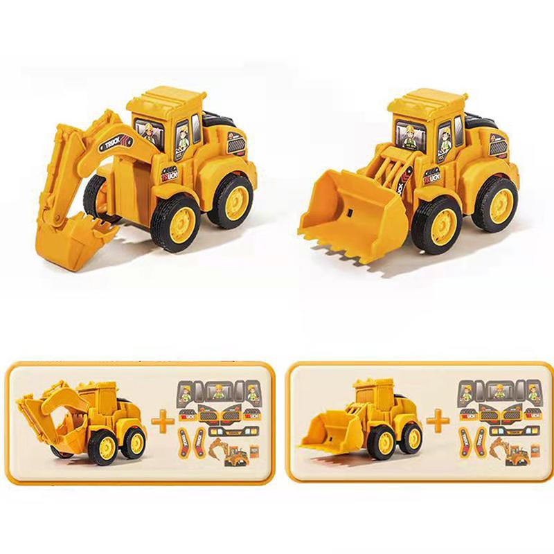 1Pcs Engineering Vehicle Model Press Sliding Car Excavator Bulldozer Children Educational Construction Vehicle Toy Kids Boy Gift