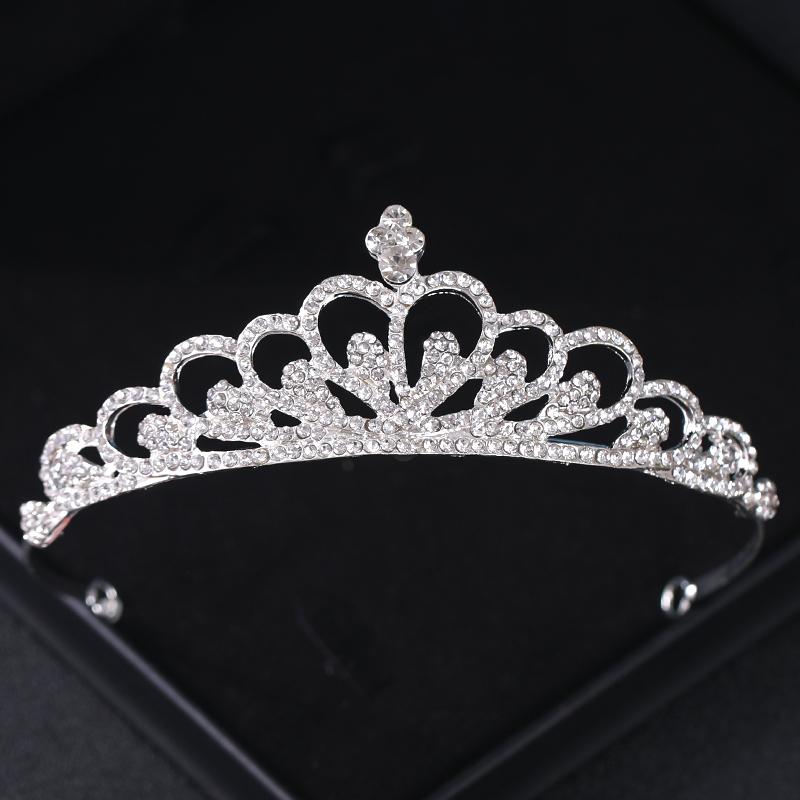 Silver Color Crystal Bridal Tiaras And Crowns Rhinestone Prom Princess Crown Tiara For Women Wedding Hair Accessories Jewelry