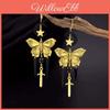 Vintage Butterfly Geometric Alloy Dangle Earrings For Women Summer Fashion