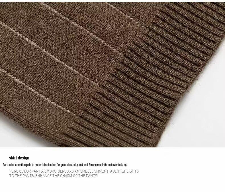 Unisex Retro V-Neck Maillard Stripe Cardigan Sweater for Kids
