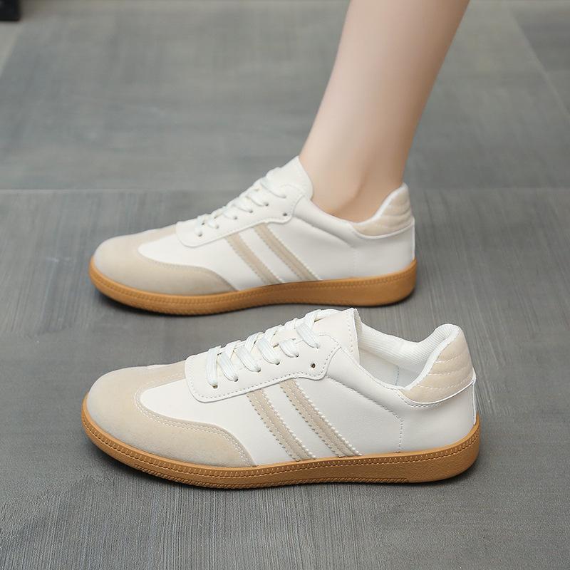 Damskor med platt botten sommar mångsidiga sportskor mode avslappnad vit