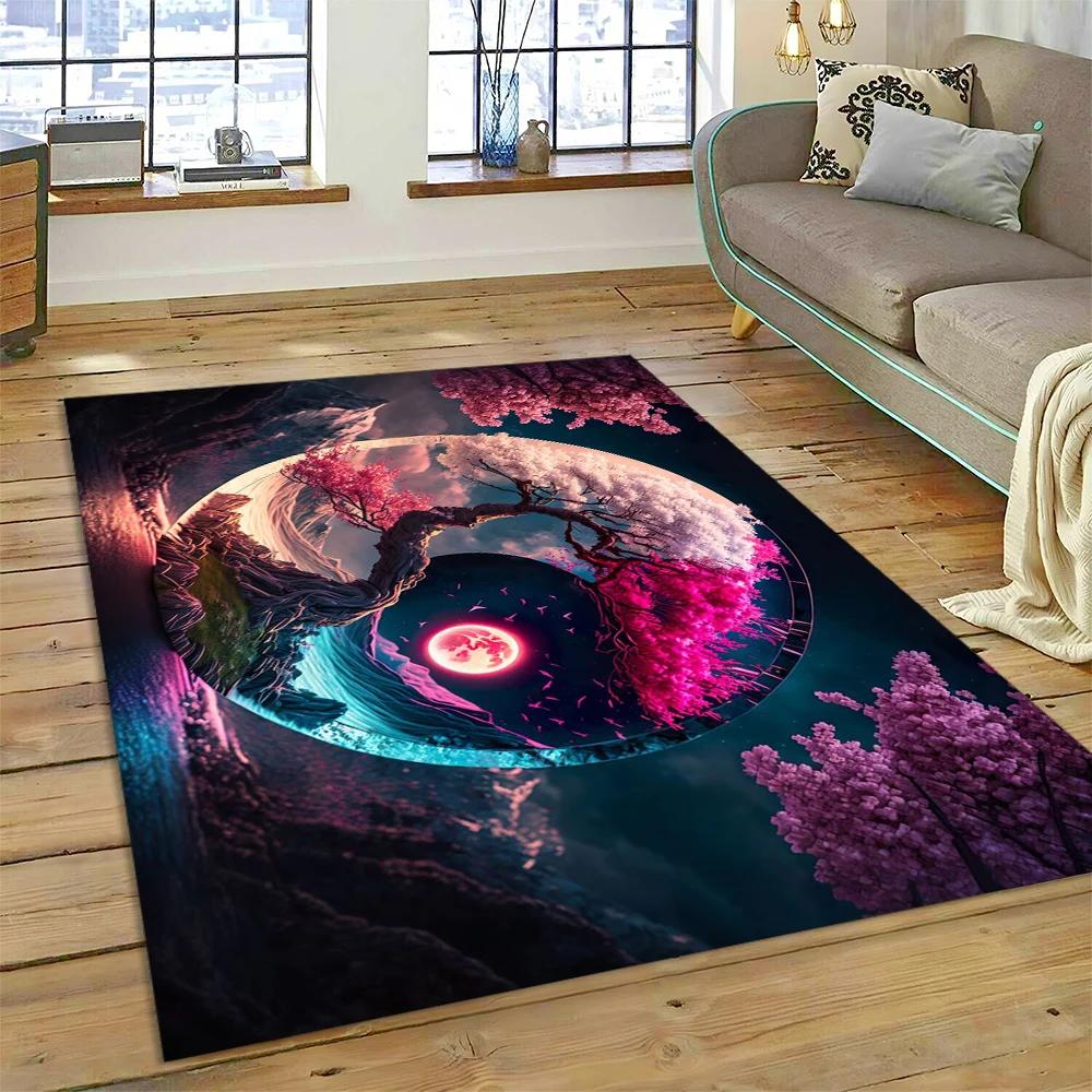 3D Naturalize Yin and Yang Chinese Tai Chi Carpet Rug for Home Living Room Bedroom Sofa Doormat Decor,Kids Area Rug Non-slip Mat