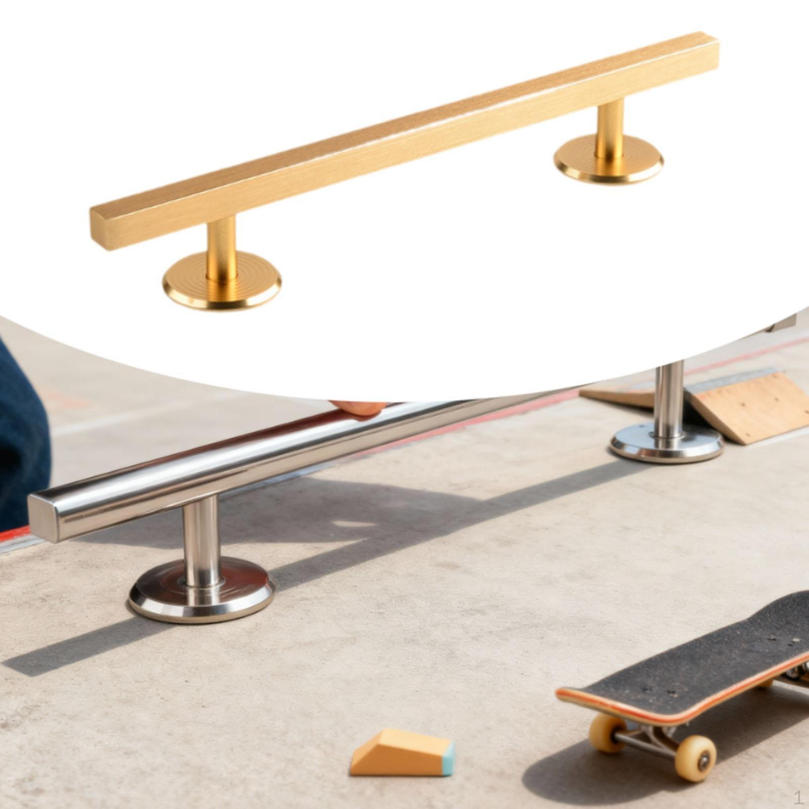Рейл для фингерборда, Тренировка на фингерборде, Конструкция из прочной стали, Квадратный скейтборд Gold 20cmx1.2cm