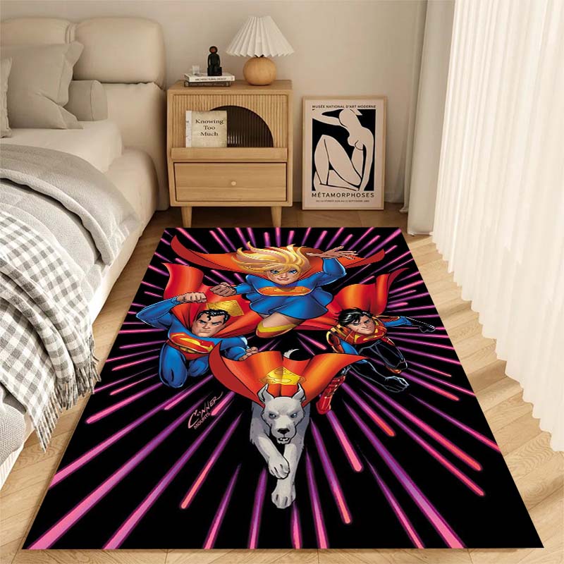 

Cartoon Superman anti-slip rug for living room, soft and comfortable, suitable for bedrooms, children s playrooms, sofas, etc., 60x90cm