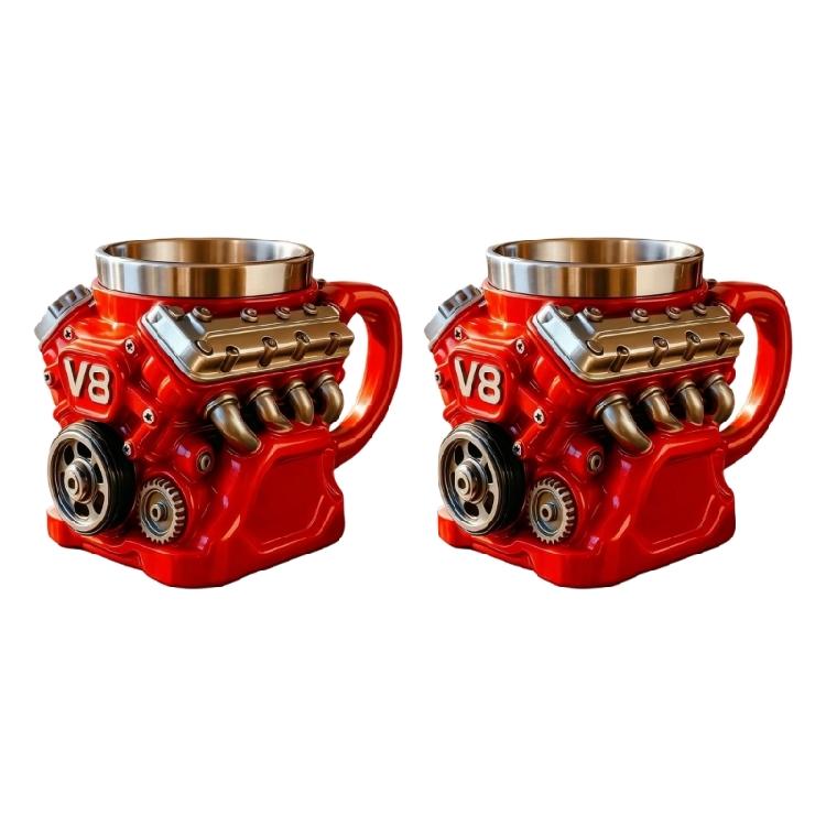 

Automotive Inspires Double Walled Insulated Coffee Mug Stainless Steel Beverages Cup with Handle For Daily Use