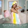 Soft Women Shower Towel Dress Breathable Beach Towel Bath Skirt and Hair Wrap Set  Fitness