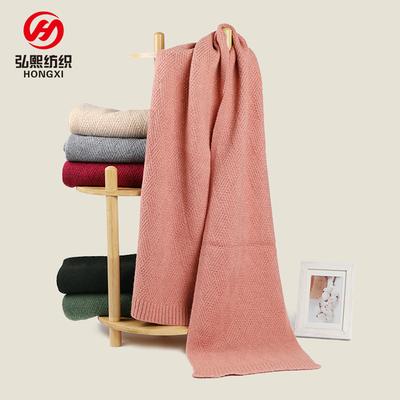 Herbst und Winter neuer einfarbiger Strickwollschal Damen warmer vielseitiger weicher hautfreundlicher Woll-Verlängertschal Herren