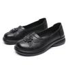 2026 Spring/Autumn Women's Flat Slip-On Leather Shoes for Wide Feet - Lightweight, Super Soft, Perfect for Middle-Aged and Elderly