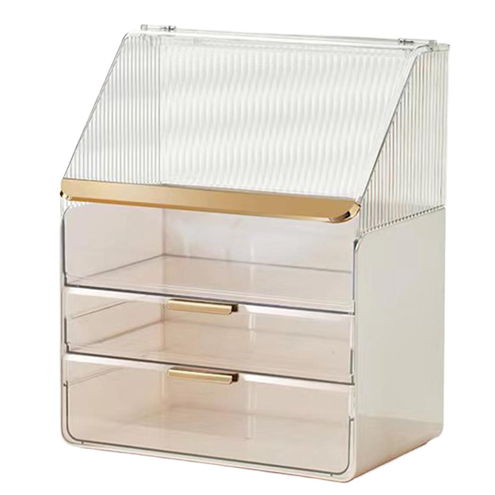 Настольный прозрачный ящик для хранения косметики Ящик для хранения косметики Ящик для хранения водонепроницаемых кистей для ухода за кожей Стойка для хранения косметики белый
