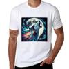 Cosmic Wolf Howg At the Moon TShirt Plus Size Tops New Edition Kawaii Clothes Tshirts for Unisex