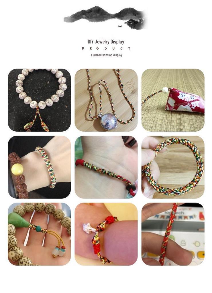 Wengwan Five-Color Jade Weaving Thread: DIY Bracelet & Necklace Rope, Chengxin Brand, Non-Elastic Jewelry Accessory