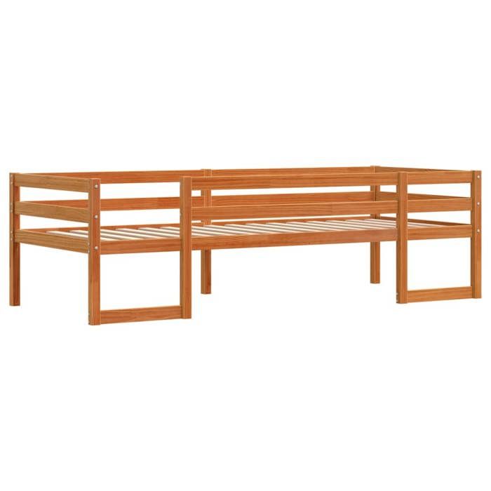 VidaXL Bed Frames for Children Brown Wax 80x200cm Solid Pine Wood, Bed for Child, Single Bed for Child, Wooden Bed 846863