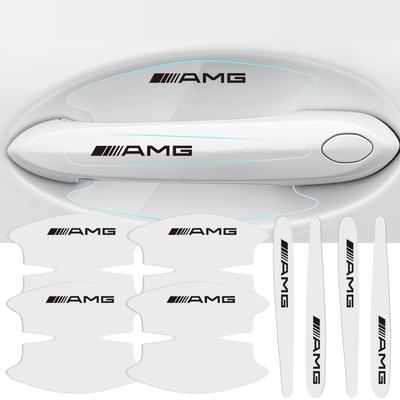 8Pcs Car Door Handle Stickers TUP Anti-Scratch Protective Film For Mercedes Benz AMG A B C E G CLA W211 W203 W204 C260 E300L