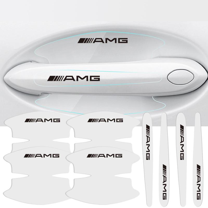 

For Mercedes Benz AMG A B C E G CLA W211 W203 W204 C260 E300L 8Pcs Car Door Handle Stickers TUP Anti-Scratch Protective Film