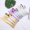 24PCS Vintage Tableware Cutlery Set Dinner Knife Fork Spoon Flatware Set Western Style Luxury Engraving Dinnerware with Rack Set