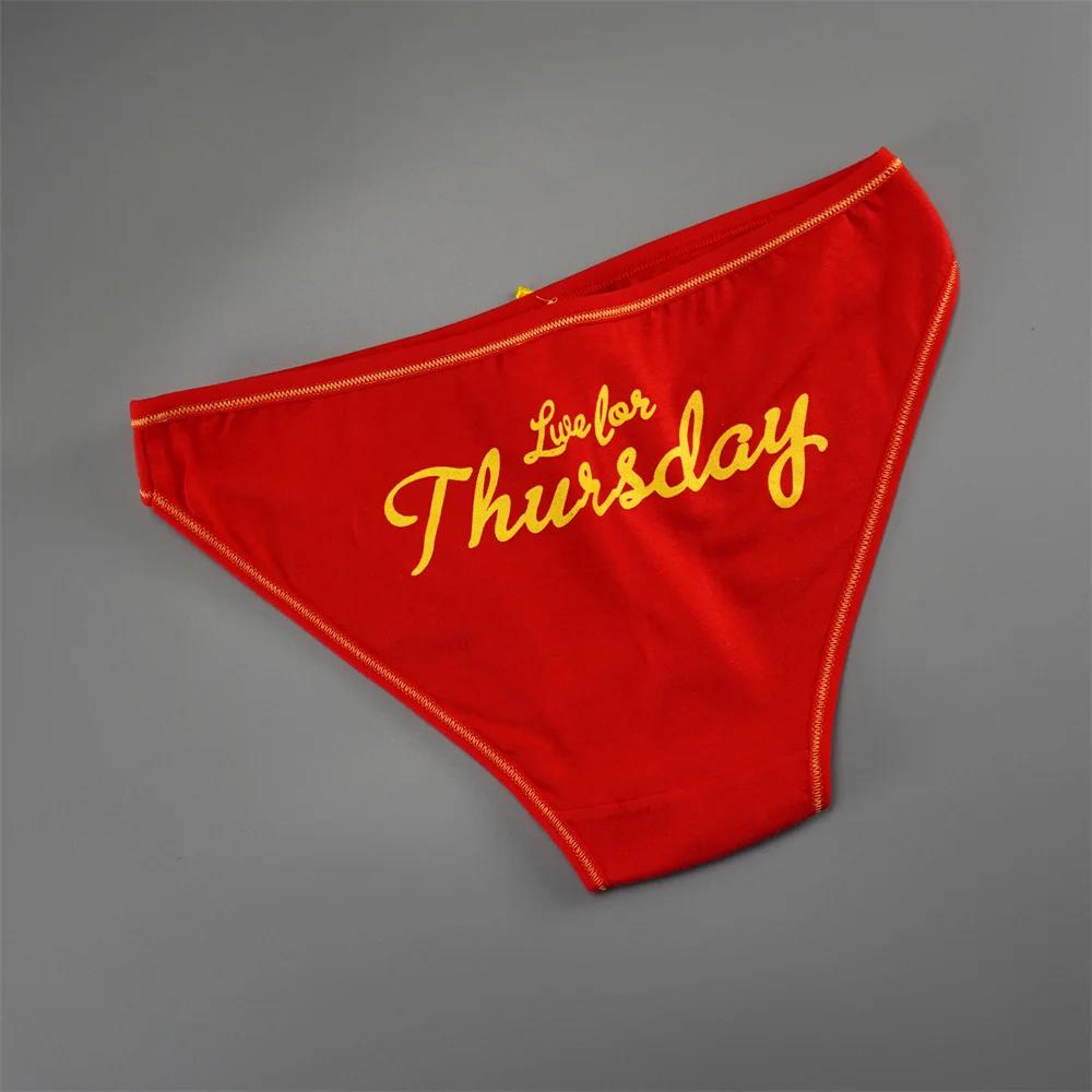 7 Stück/Packung Woche Gedruckte Bikini Unterwäsche Damen Baumwolle Buchstaben Bikini Slips Bequeme Damen Übergröße Slips Dessous S-XXL