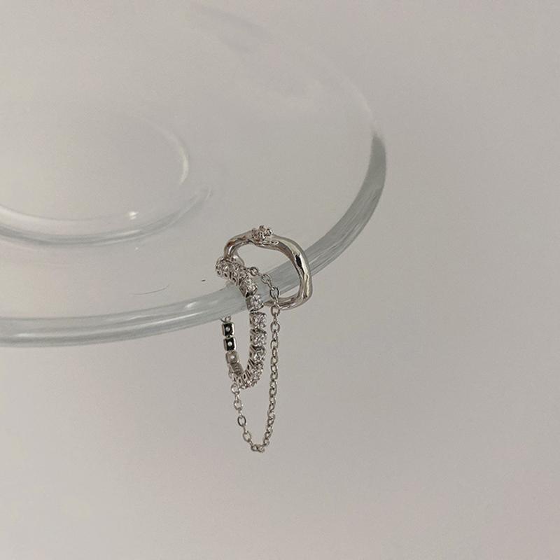1PCS Fashionable And Exquisite Zircon Chain Tassel Ear Bone Clip Neutral And Simple Ear Hole Free Earrings Party Jewelry Gift