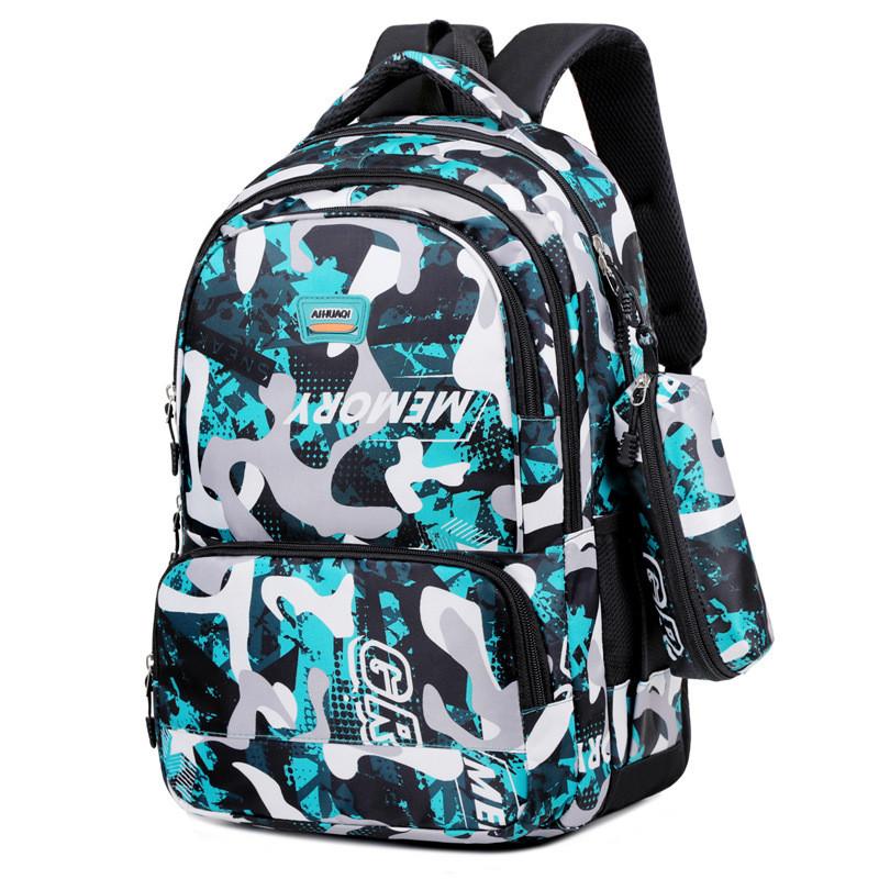 Printed Large Backpack Capacity Wear Resistant Student Schoolbag