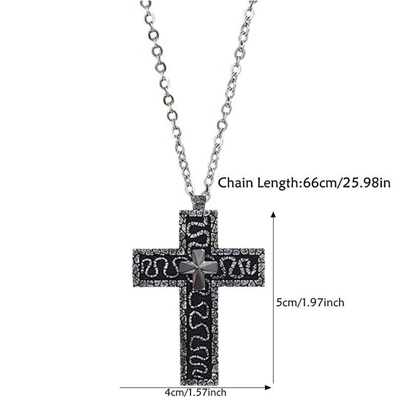 New Exquisite Silver Cross Pendant with Secret Compartment Retro Cross Shaped Necklace Fashion Design Pendant Necklace Jewelry