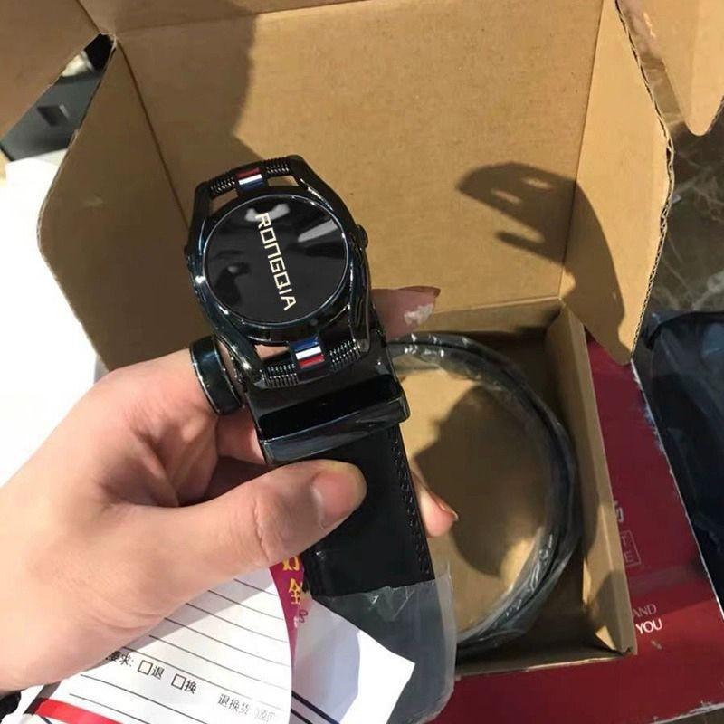 Stylish Automatic Buckle Black Belt For Young Men Casual Business Wear 105cm To 125cm