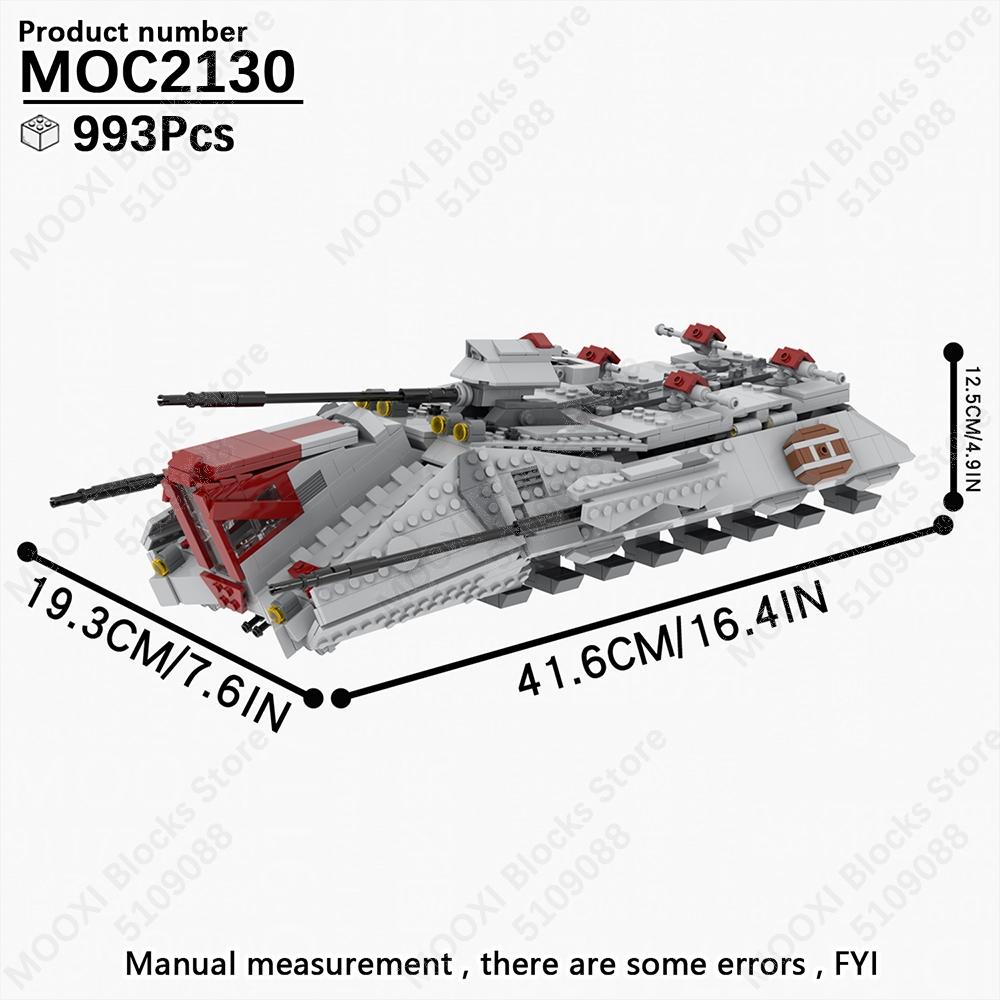 MOOXI Star Wars Mech Veicolo Cannone Carro Armato Armi Nave da Trasporto Soldati Modello Mattoncini Fai da Te Blocchi da Costruzione Assemblati Giocattolo per Bambini
