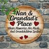 D Flat D Flat Retro Metal Sign Measuring Inch X Inch The Place of Nan And Grandpa Where Memories Are Made And Grandc