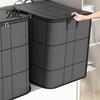 Reinforced Handle Storage Totes 3PCS Foldable Quilt Bins with Handles, Large Capacity Non-woven Fabric Heavy Duty Moving Organizers, Space Saving
