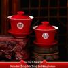 Red Festive Gaiwan and Chopsticks Wedding Tea Set - Pair of Bowls for Sons and Grandsons