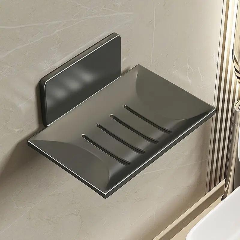 Bathroom Stainless Steel Soap Dish, Non Perforated Wall Mounted Soap Sponge Holder, Kitchen Soap Holder