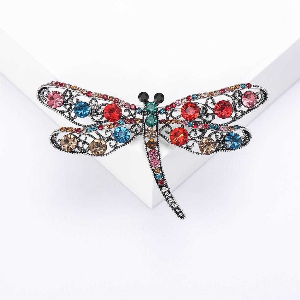 Luxury Rhinestone Dragonfly Brooches for Women Unisex Insect Pins Event Party Gifts New Backpack Decoration Clothes Accessories