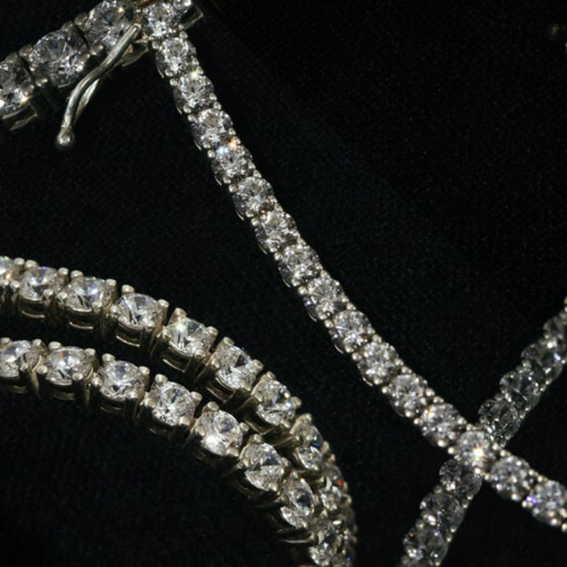 KRUCHI CZ Tennis Chain Bracelet (Silver)