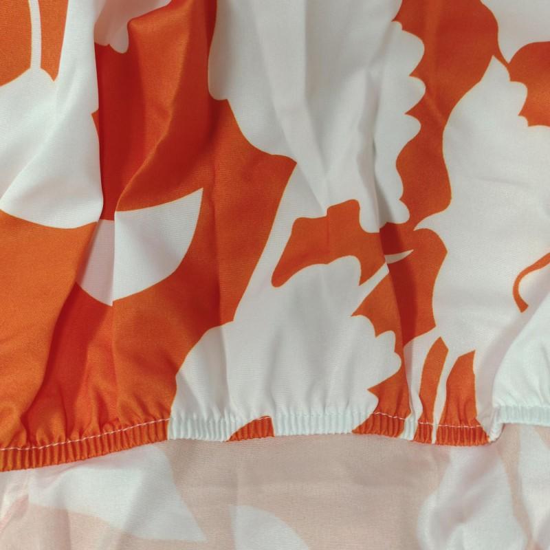 2026 Women's Clothing Contrast Color Print Hollow Ruffled Cake Dress