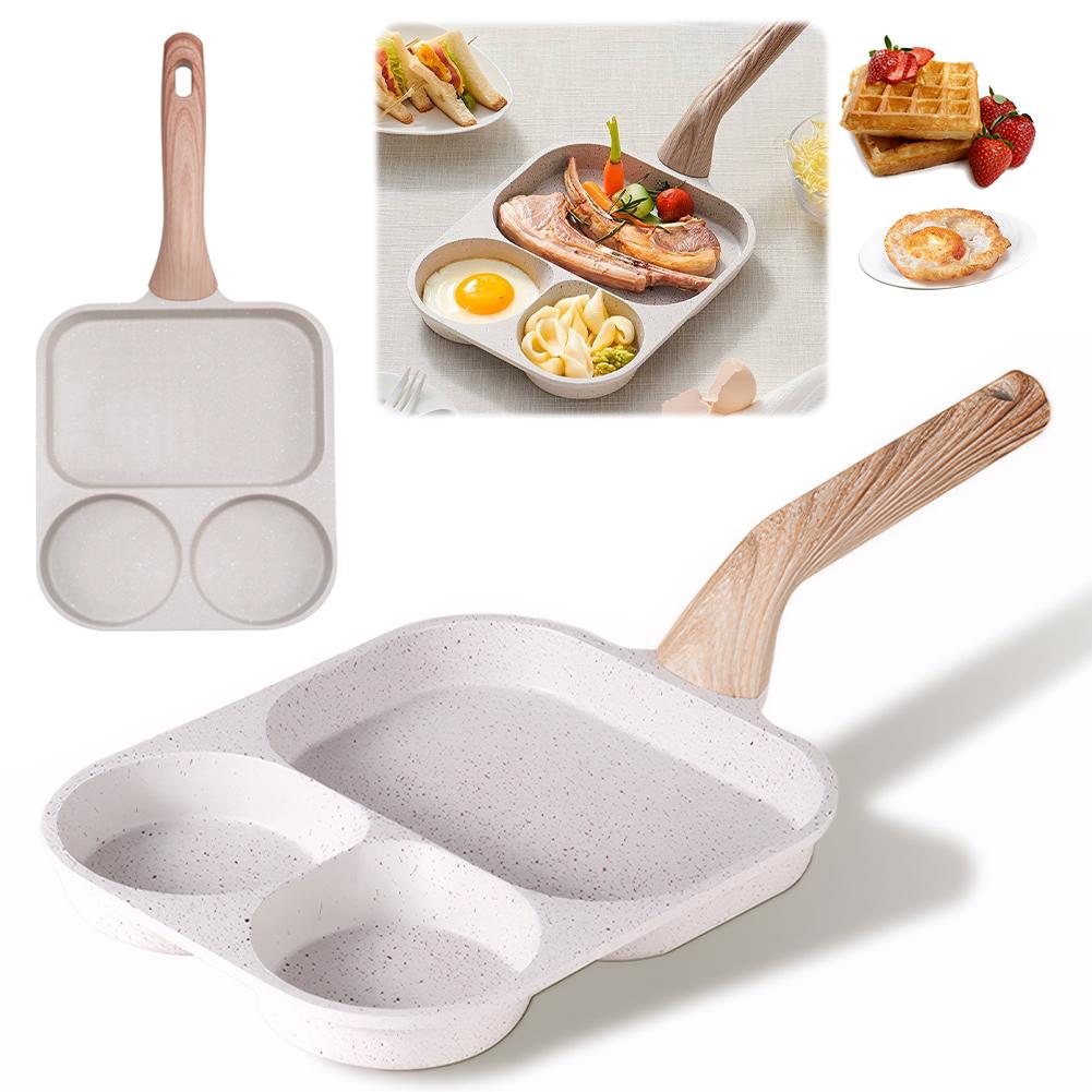 3 In 1 Egg Frying Pan for Breakfast Pancake Burger Sandwiches Nonstick Easy Clean Pancake Pan for Gas Stove & Induction Cooker