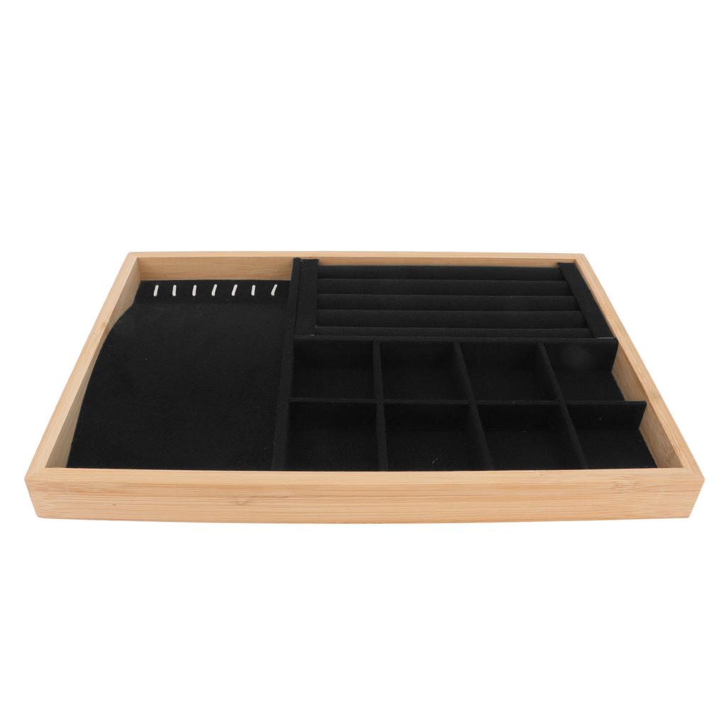 Jewelry Drawer Insert Multipurpose Triple Use Jewelry Display Tray for Ring Earring Bangle Bracelet Necklace Black