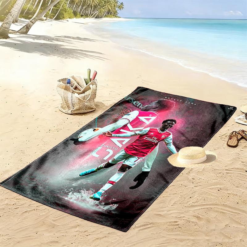 Football Club Beach Towel, Multi-purpose Beach Towel Perfect for Camping and Beach Vacations