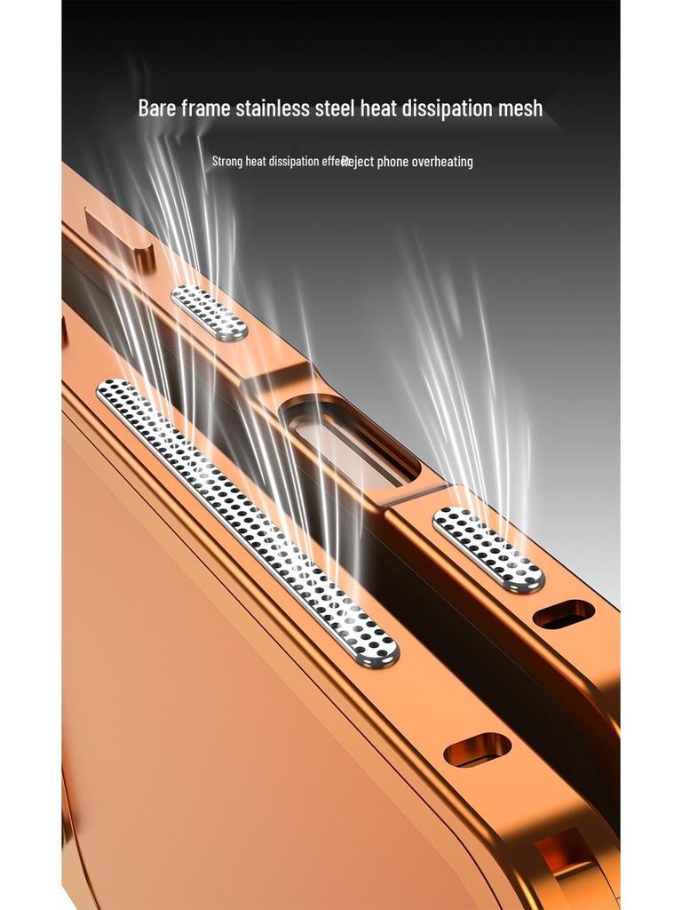 Seahorse Buckle Edge Frame with Metal Back Sticker for Apple 16 Pro Max/15 Pro/14 Pro – Instantly Transforms to Model 17