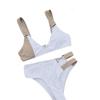 Bikini Sexy de Dos Piezas con Bloques de Color para Mujer - Puro Deseo Estilo Europeo Americano