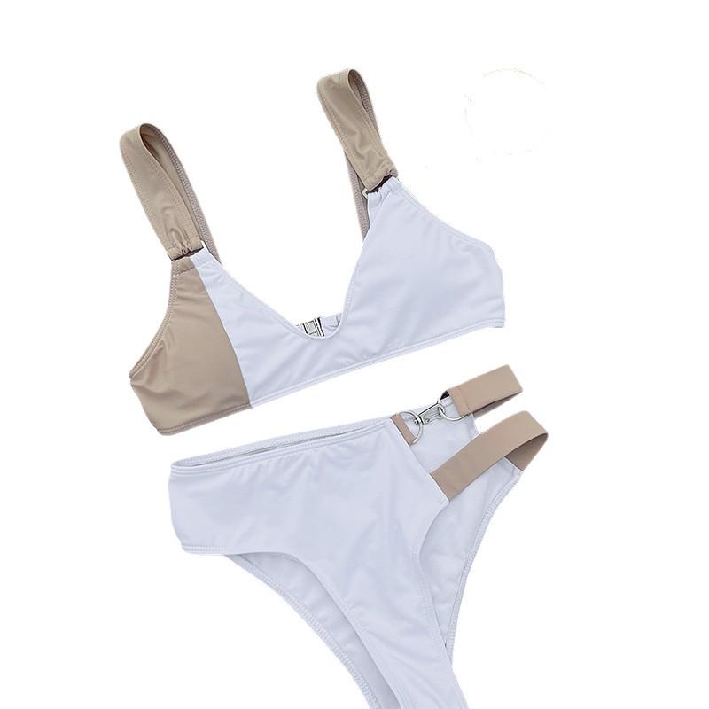 Bikini Sexy de Dos Piezas con Bloques de Color para Mujer - Puro Deseo Estilo Europeo Americano
