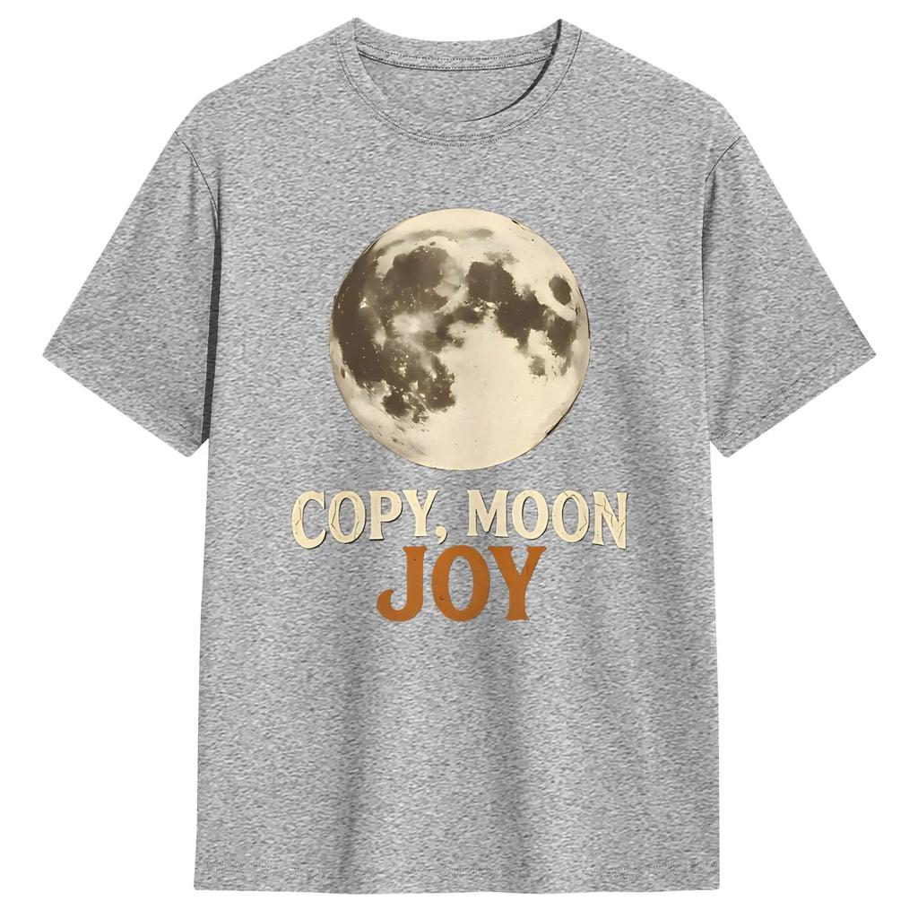 Summer Fashion Copy Moon Joy Cotton Tshirt For Unisex Beach Vintage TShirts Breathable Hippie Tee Shirt Plus Size Hot Sale Tops