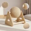 Cat Scratching Ball Rotating Toy with Wooden Frame ClawFriendly Sisal Rope for