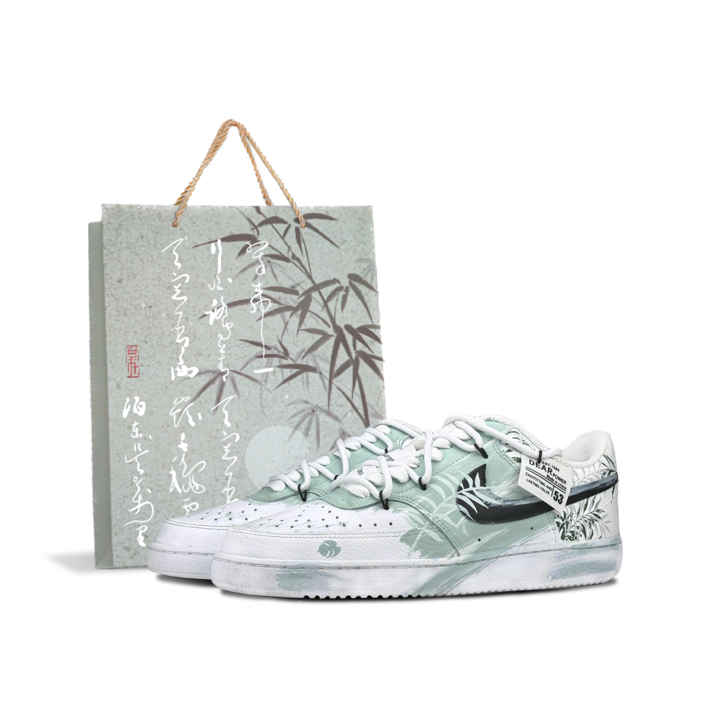 

Nike Court Vision 1 Slip Resistant Cushioning Abrasion Resistant Low top Skateboard Shoes Unisex White Green DH2987-101(Team522-SBOX) 35.5