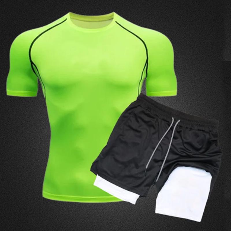 Men's Quick-Dry Double Layer Swim Shorts with Inner Lining - Anti-Embarrassment Swimsuit Set for Swimming and Hot Springs.