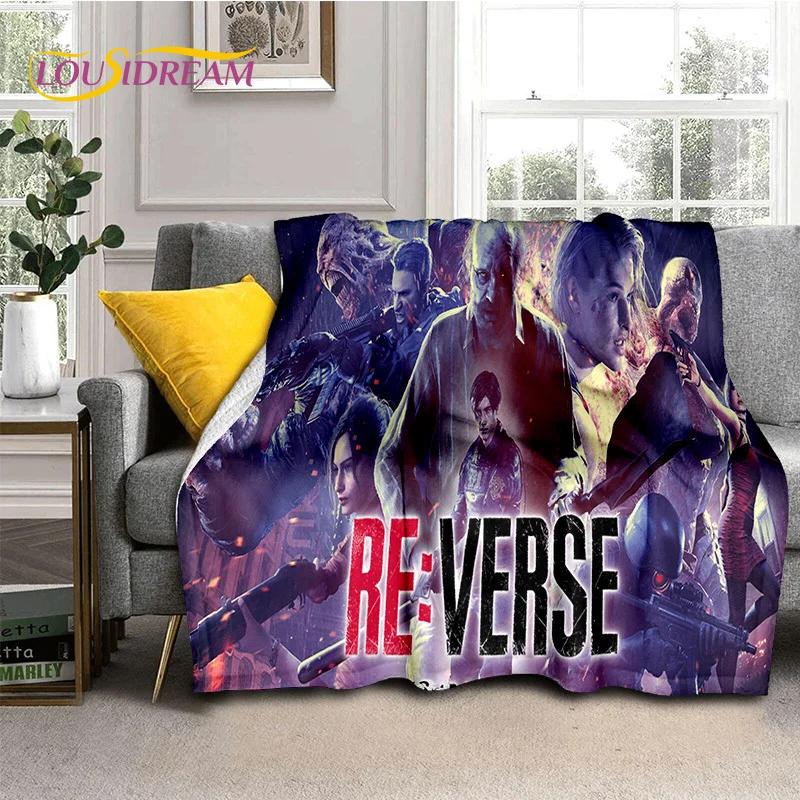 Horror Games R-Resident Evil Soft Flannel Blanket for Beds Bedroom Sofa Picnic,Throw Blanket for Cover Outdoor Leisure Nap Gift