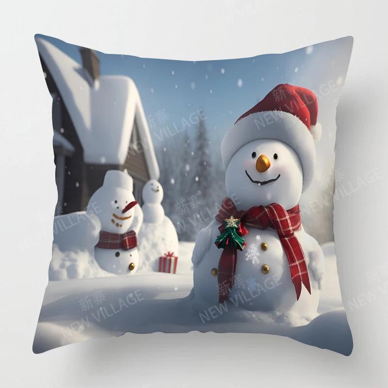 Dekoratives Kissen Wohnzimmer Deko Überwurf Kissenbezug 40*40 40X40Cm 60X60Cm 45X45Cm 50X50Cm Pflanze Winter Frohe Weihnachten