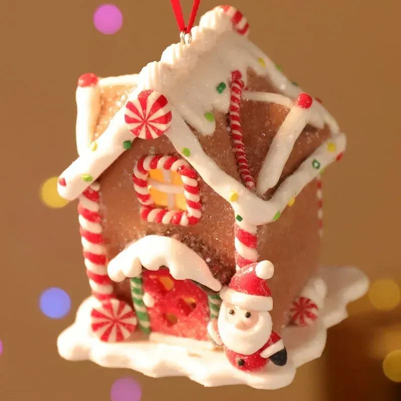 Christmas Small House Pendant Creative Xmas Tree Decorantions Hanging Ornament New Year Gift Home Decor