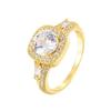 Luxury Simulated Emerald and Zirconia Ring - High-End European and American Style