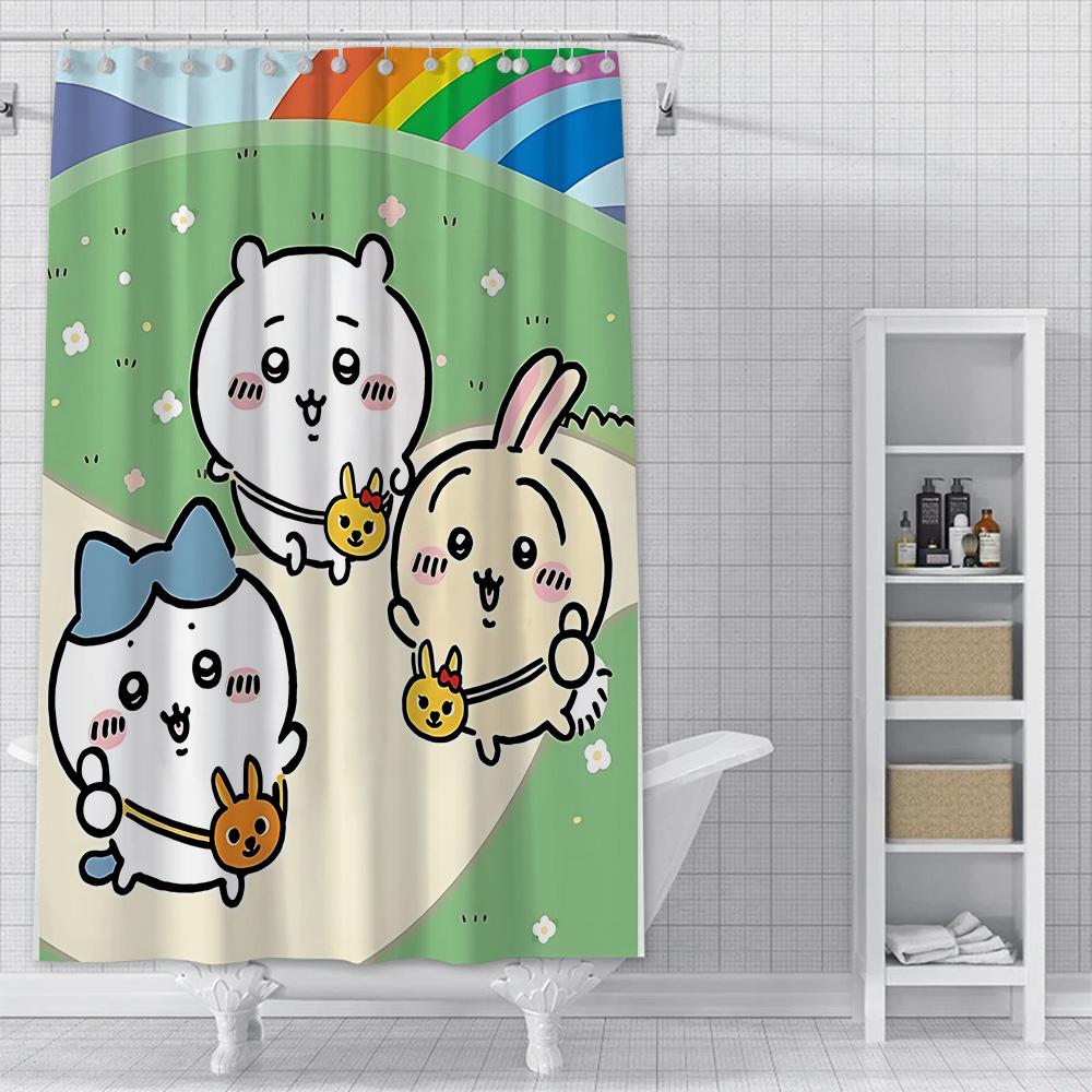 Shower Amine Chiikawas Curtain Waterproof Polyester Fabric Paint Colorful Bath Curtains Home Bathroom Decor Curtain With Hook